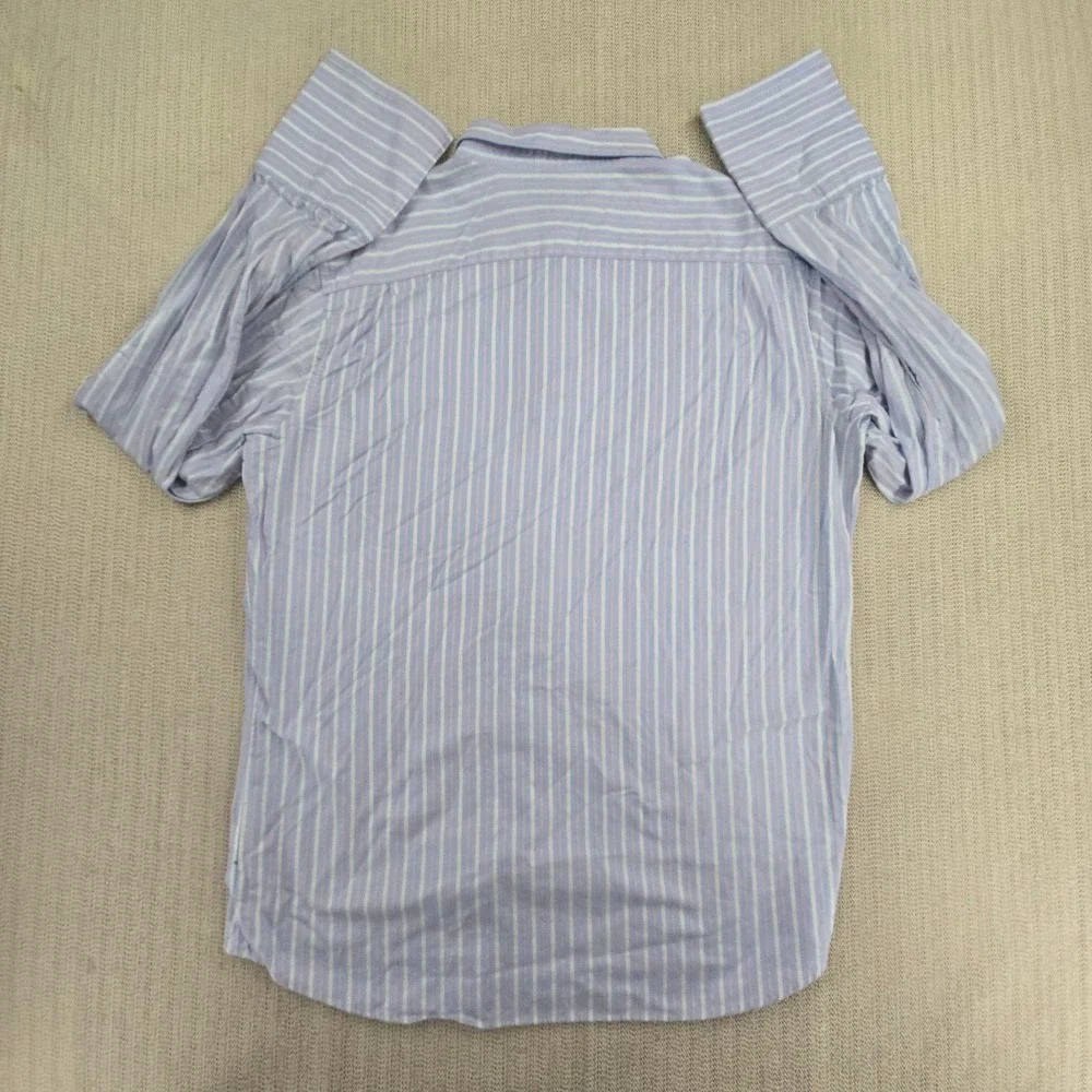 Banana Republic Shirt Mens XL Blue Stripe French Cuff Long Sleeve Button Up Down